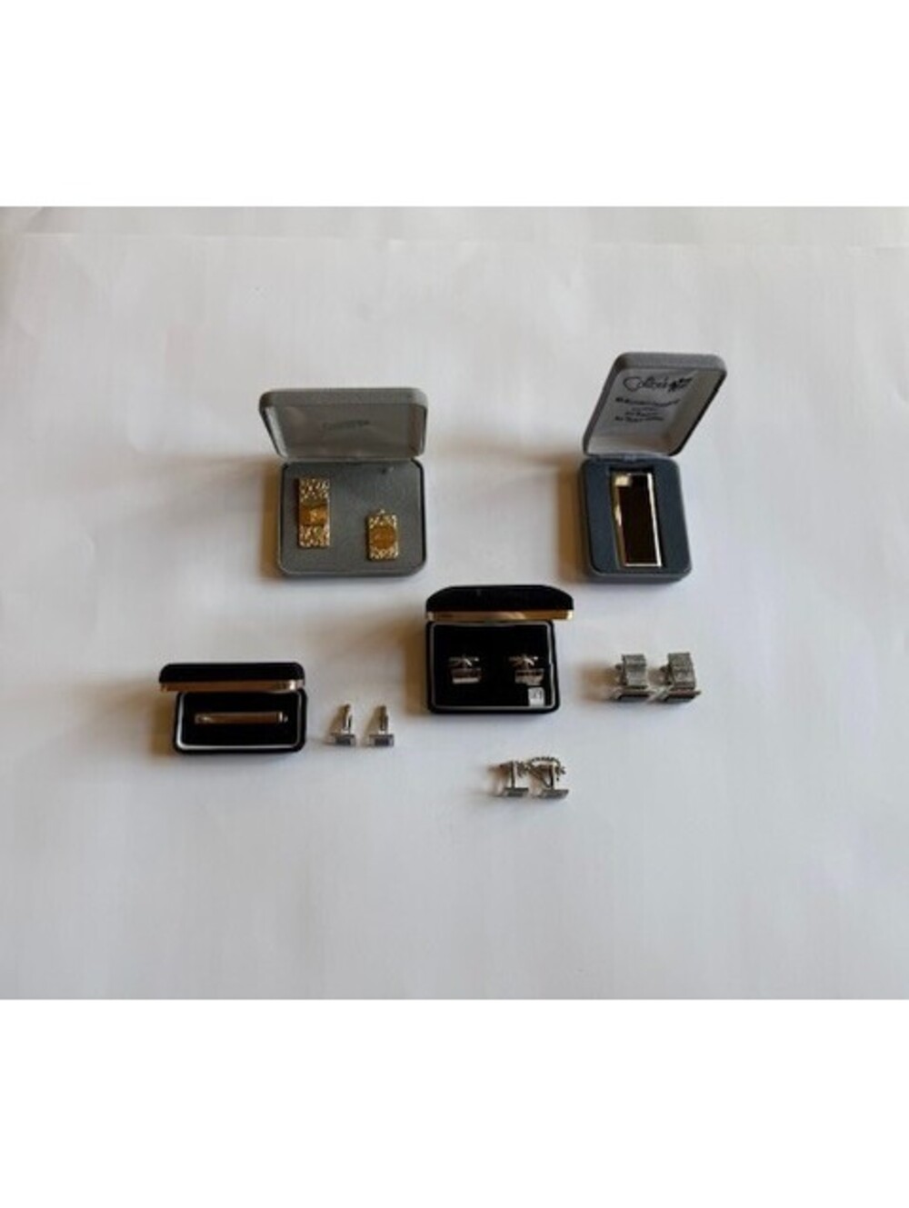 Vintage Gents Luxury Lot - WORKING Colibri Lighter Concorde, Swank Set cufflinks